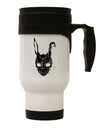 Scary Bunny Face Black Distressed Stainless Steel 14oz Travel Mug-Travel Mugs-TooLoud-White-Davson Sales