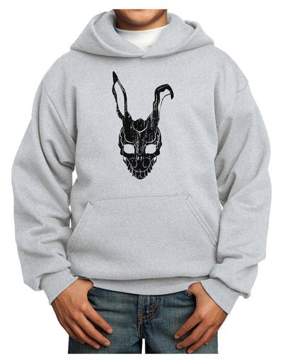Scary Bunny Face Black Distressed Youth Hoodie Pullover Sweatshirt-Youth Hoodie-TooLoud-Ash-XS-Davson Sales