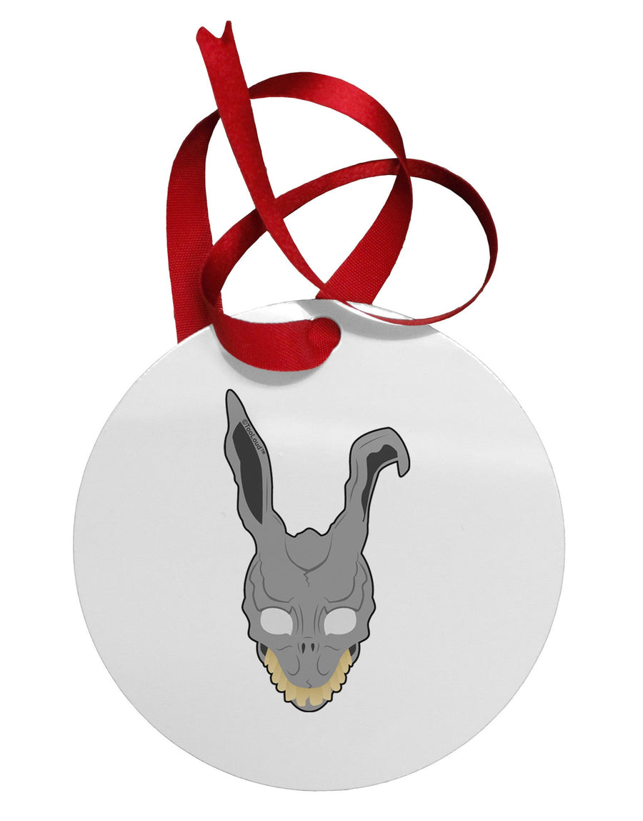 Scary Bunny Face Circular Metal Ornament-Ornament-TooLoud-White-Davson Sales