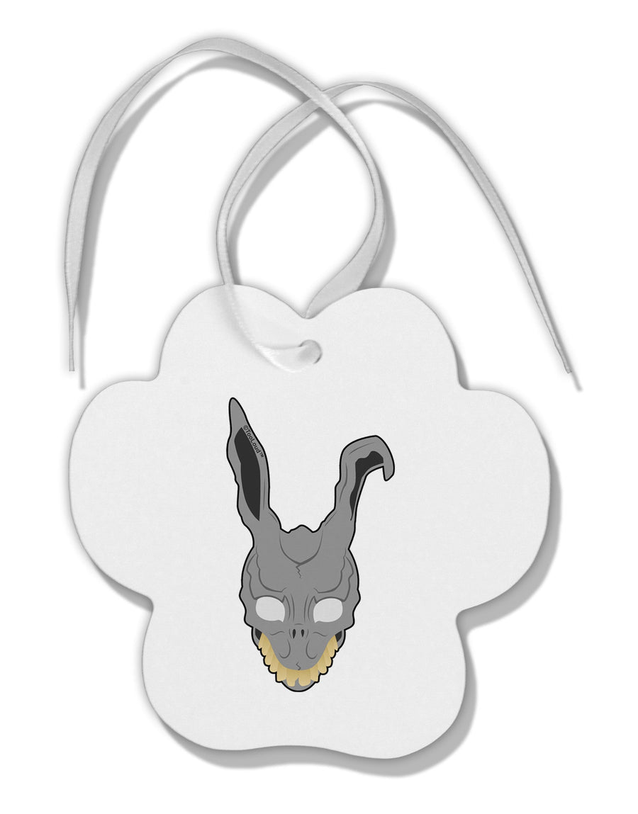 Scary Bunny Face Paw Print Shaped Ornament-Ornament-TooLoud-White-Davson Sales