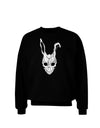 Scary Bunny Face White Distressed Adult Dark Sweatshirt-Sweatshirts-TooLoud-Black-Small-Davson Sales