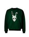 Scary Bunny Face White Distressed Adult Dark Sweatshirt-Sweatshirts-TooLoud-Deep-Forest-Green-Small-Davson Sales