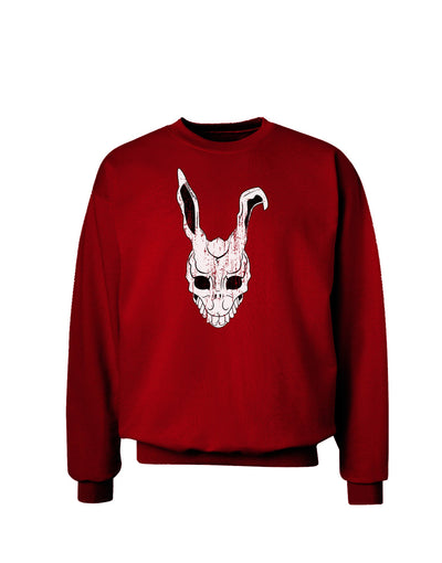 Scary Bunny Face White Distressed Adult Dark Sweatshirt-Sweatshirts-TooLoud-Deep-Red-Small-Davson Sales