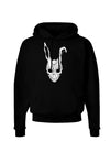 Scary Bunny Face White Distressed Dark Hoodie Sweatshirt-Hoodie-TooLoud-Black-Small-Davson Sales