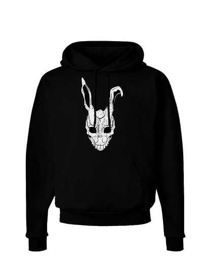 Scary Bunny Face White Distressed Dark Hoodie Sweatshirt-Hoodie-TooLoud-Black-Small-Davson Sales