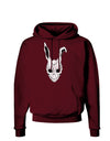 Scary Bunny Face White Distressed Dark Hoodie Sweatshirt-Hoodie-TooLoud-Maroon-Small-Davson Sales