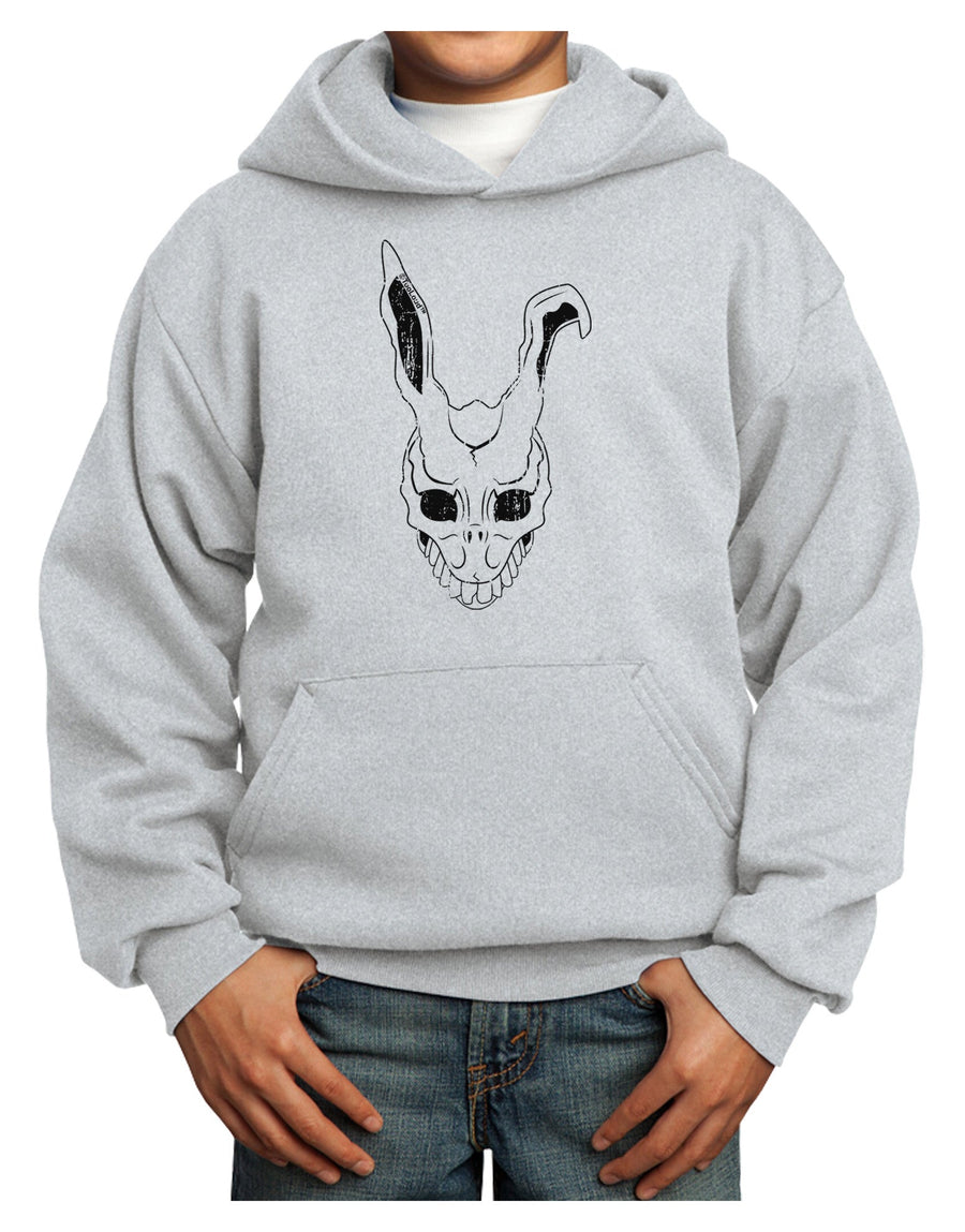 Scary Bunny Face White Distressed Youth Hoodie Pullover Sweatshirt-Youth Hoodie-TooLoud-White-XS-Davson Sales