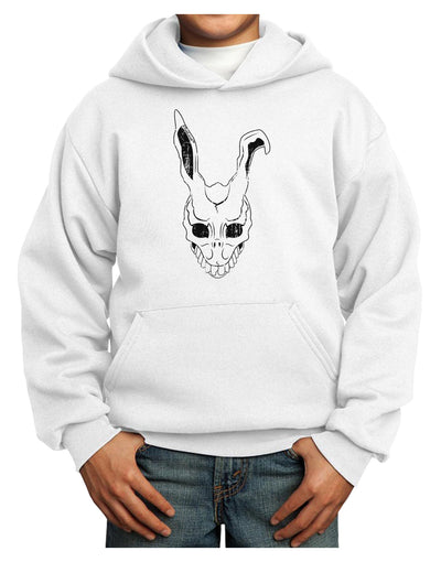 Scary Bunny Face White Distressed Youth Hoodie Pullover Sweatshirt-Youth Hoodie-TooLoud-White-XS-Davson Sales