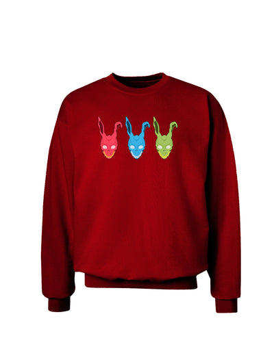 Scary Bunny Tri-color Adult Dark Sweatshirt-Sweatshirts-TooLoud-Deep-Red-Small-Davson Sales