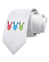 Scary Bunny Tri-color Printed White Necktie