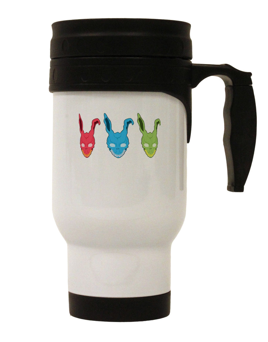 Scary Bunny Tri-color Stainless Steel 14oz Travel Mug-Travel Mugs-TooLoud-White-Davson Sales