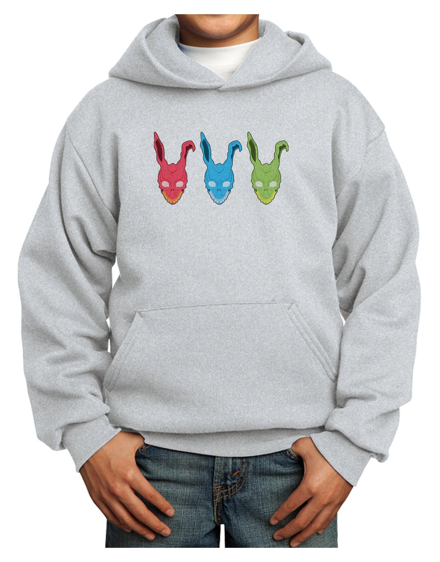 Scary Bunny Tri-color Youth Hoodie Pullover Sweatshirt-Youth Hoodie-TooLoud-White-XS-Davson Sales