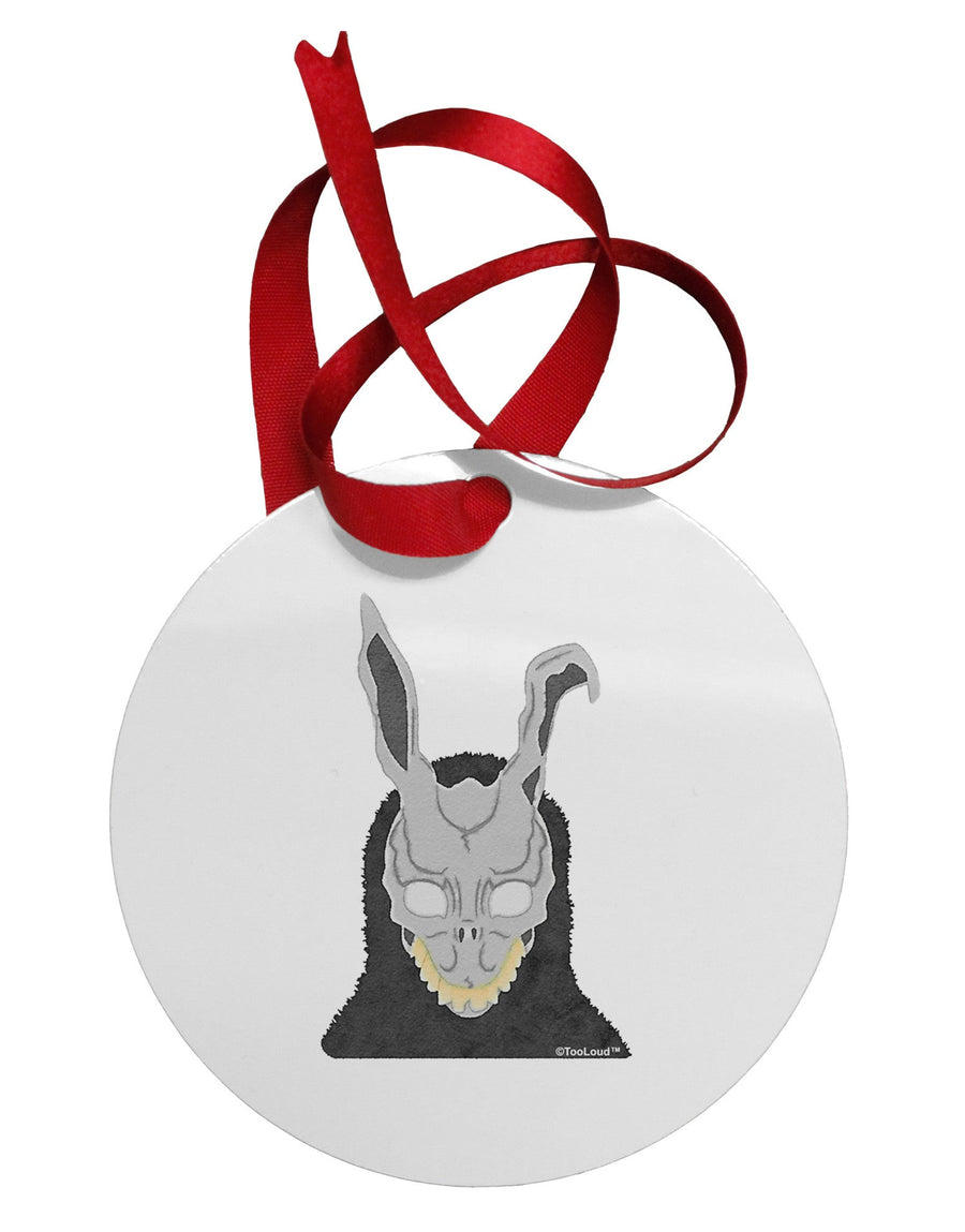 Scary Buny Face Watercolor Circular Metal Ornament-Ornament-TooLoud-White-Davson Sales