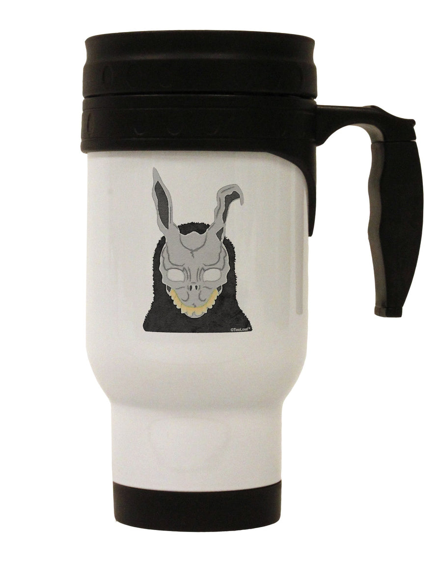 Scary Buny Face Watercolor Stainless Steel 14oz Travel Mug-Travel Mugs-TooLoud-White-Davson Sales