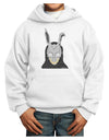 Scary Buny Face Watercolor Youth Hoodie Pullover Sweatshirt-Youth Hoodie-TooLoud-White-XS-Davson Sales