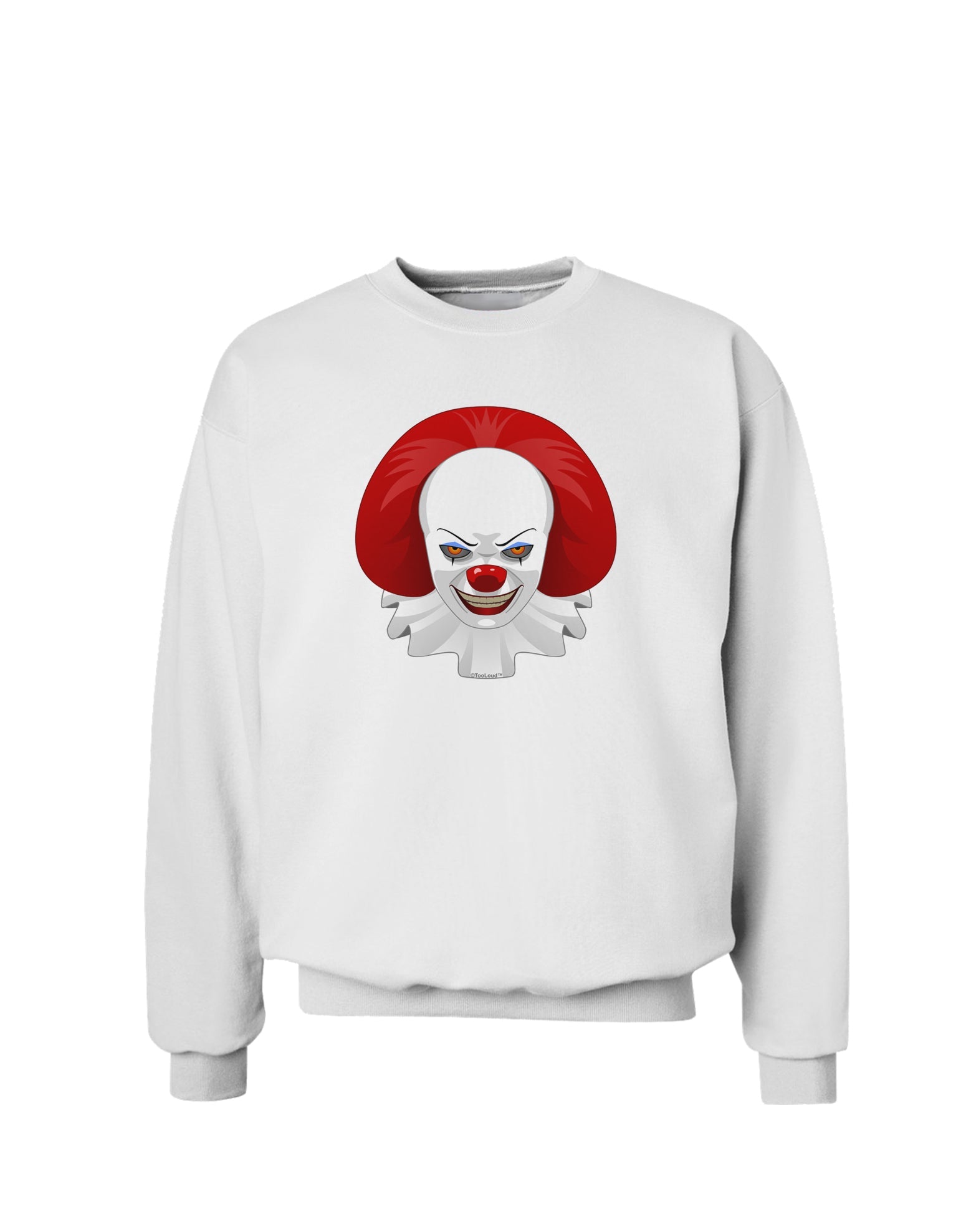 Scary Clown Face B - Halloween Sweatshirt-Sweatshirts-TooLoud-White-Small-Davson Sales