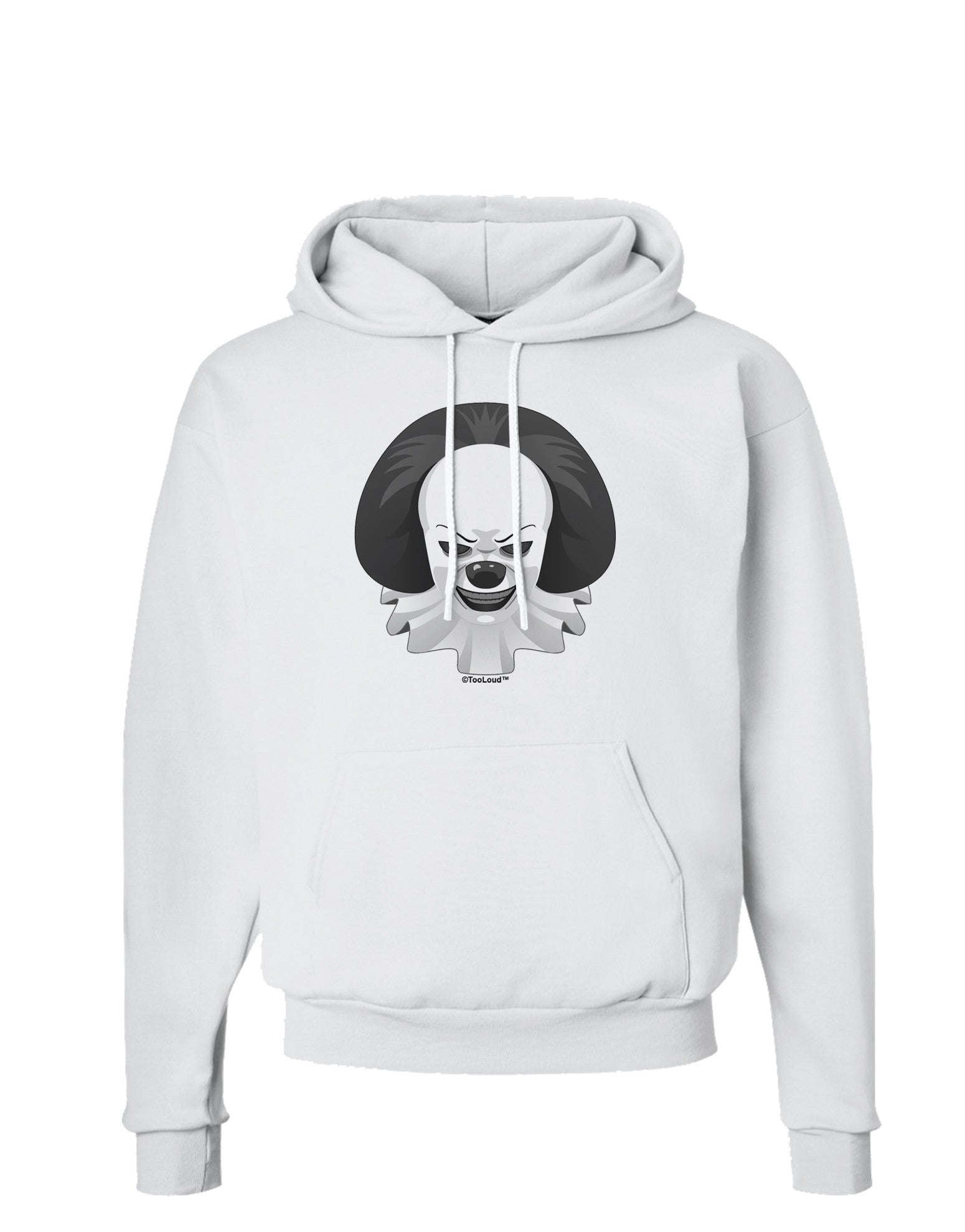 Scary Clown Grayscale Hoodie Sweatshirt-Hoodie-TooLoud-White-Small-Davson Sales