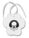 Scary Clown Grayscale Paw Print Shaped Ornament-Ornament-TooLoud-White-Davson Sales