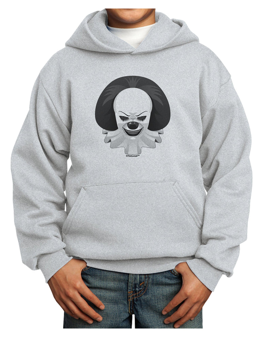 Scary Clown Grayscale Youth Hoodie Pullover Sweatshirt-Youth Hoodie-TooLoud-White-XS-Davson Sales