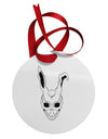 Scary Face Bunny White Circular Metal Ornament-Ornament-TooLoud-White-Davson Sales