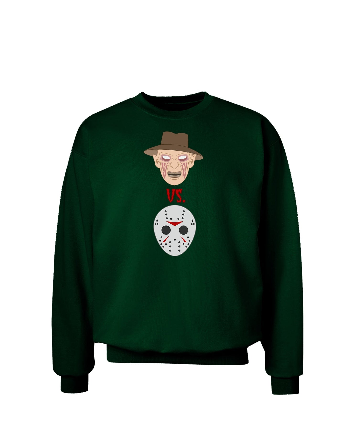 Scary Face Versus Scary Face - Halloween Adult Dark Sweatshirt-Sweatshirts-TooLoud-Deep-Forest-Green-Small-Davson Sales