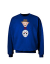 Scary Face Versus Scary Face - Halloween Adult Dark Sweatshirt-Sweatshirts-TooLoud-Deep-Royal-Blue-Small-Davson Sales