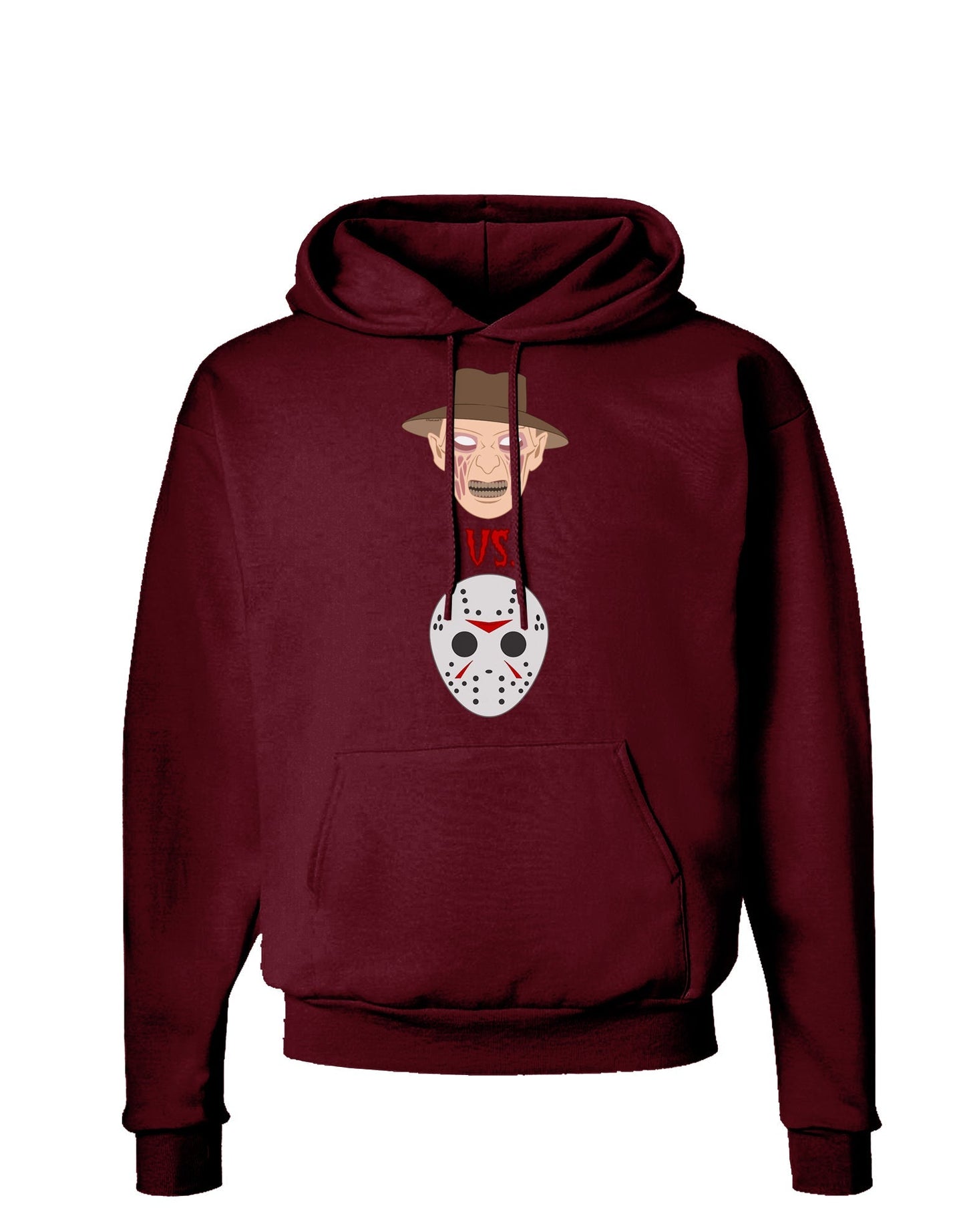 Scary Face Versus Scary Face - Halloween Dark Hoodie Sweatshirt-Hoodie-TooLoud-Maroon-Small-Davson Sales