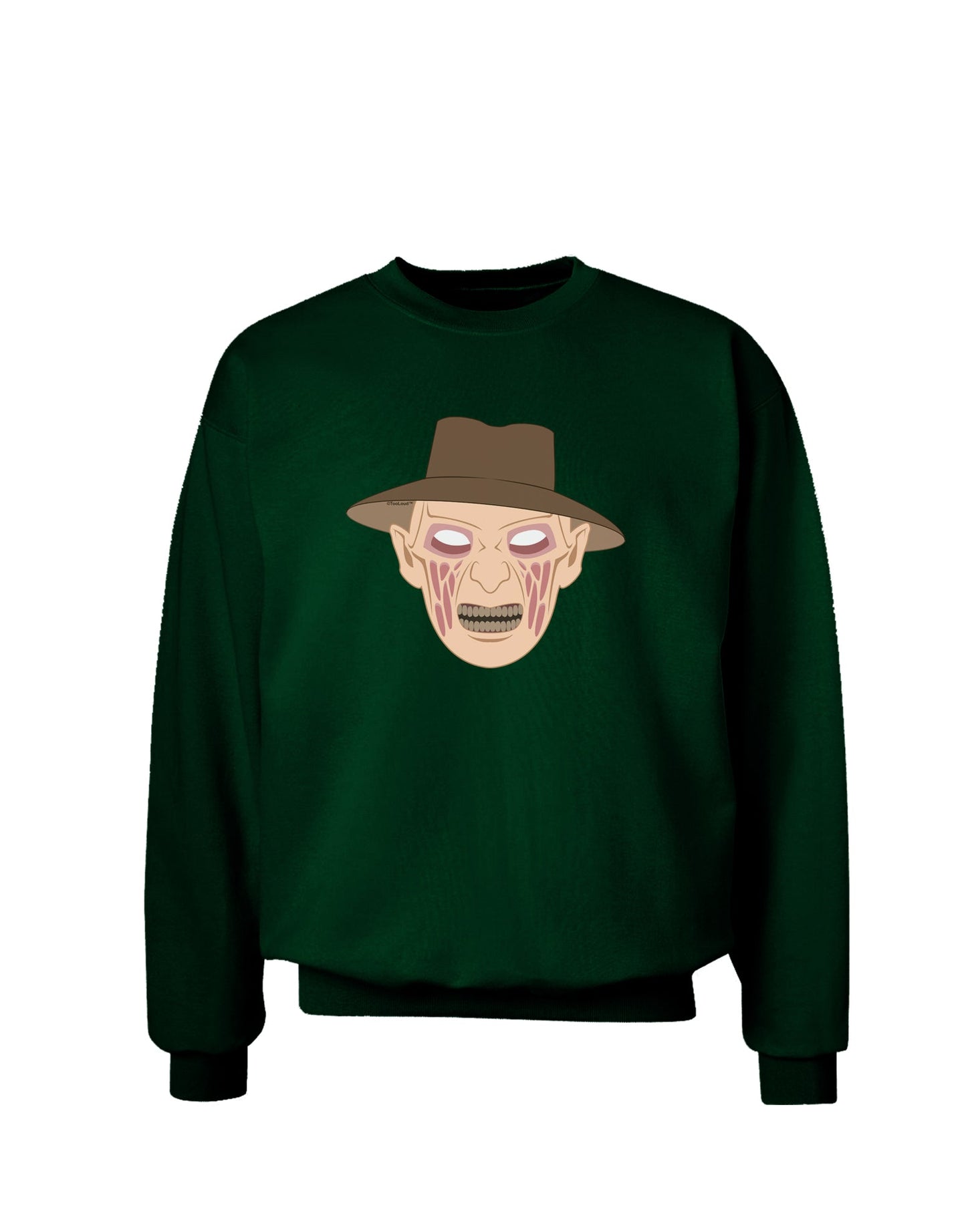 Scary Face With a Hat - Halloween Adult Dark Sweatshirt-Sweatshirts-TooLoud-Deep-Forest-Green-Small-Davson Sales