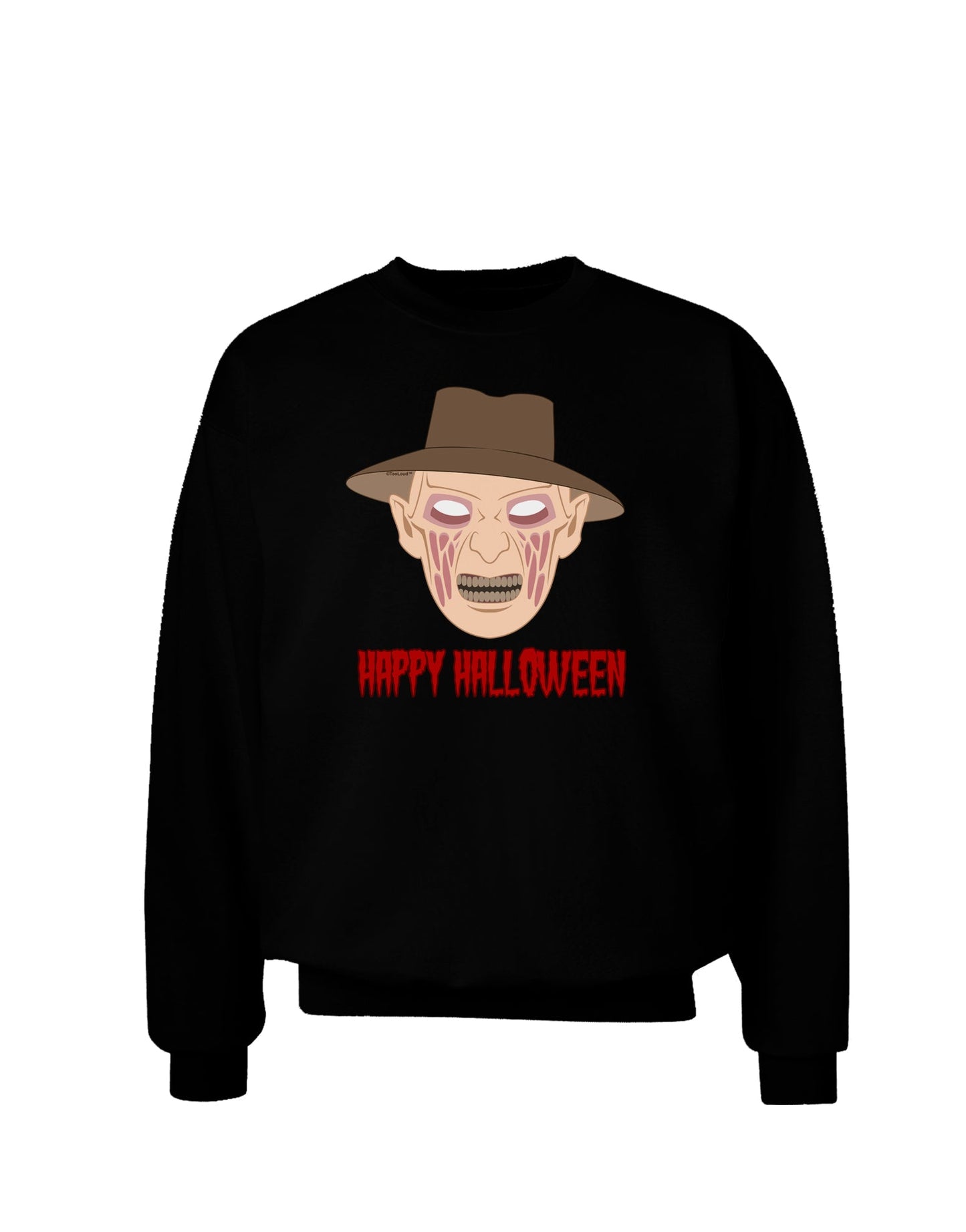 Scary Face With a Hat - Happy Halloween Adult Dark Sweatshirt-Sweatshirts-TooLoud-Black-Small-Davson Sales