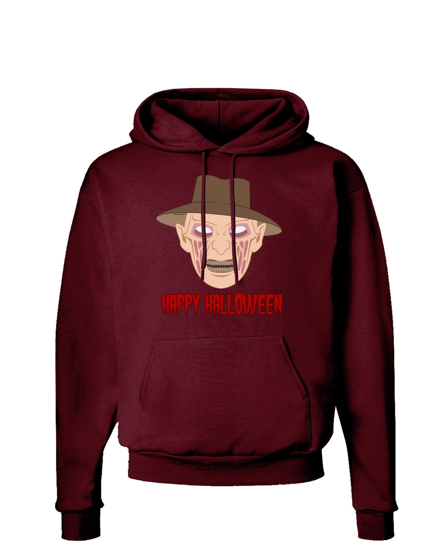 Scary Face With a Hat - Happy Halloween Dark Hoodie Sweatshirt-Hoodie-TooLoud-Maroon-Small-Davson Sales