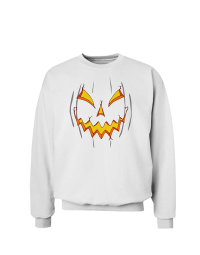 Scary Glow Evil Jack O Lantern Pumpkin Sweatshirt-Sweatshirts-TooLoud-White-Small-Davson Sales