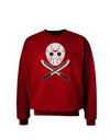 Scary Mask With Machete - Halloween Adult Dark Sweatshirt-Sweatshirts-TooLoud-Deep-Red-Small-Davson Sales