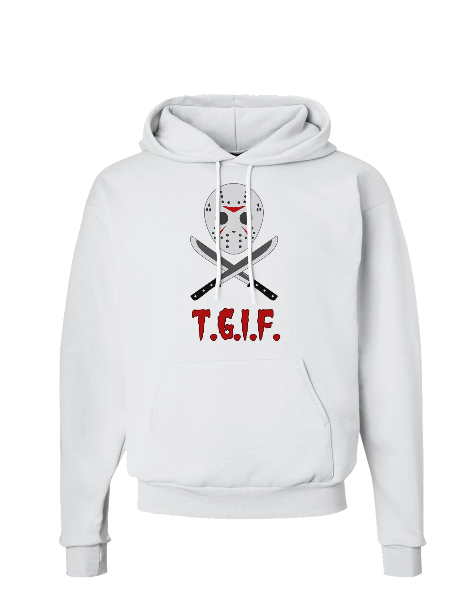 Scary Mask With Machete - TGIF Hoodie Sweatshirt-Hoodie-TooLoud-White-Small-Davson Sales