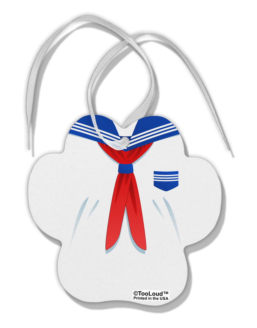 School Uniform Costume - White Paw Print Shaped Ornament All Over Print-Ornament-TooLoud-White-Davson Sales