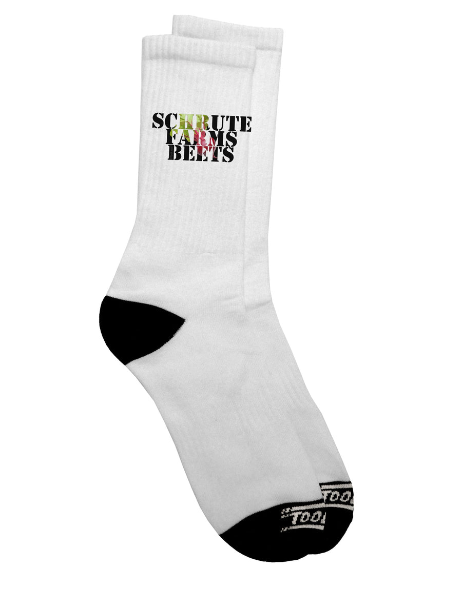 Schrute Farms Beets Adult Crew Socks - A Must-Have for Every Fashionable Individual by TooLoud-Socks-TooLoud-White-Ladies-4-6-Davson Sales