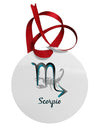 Scorpio Symbol Circular Metal Ornament-Ornament-TooLoud-White-Davson Sales