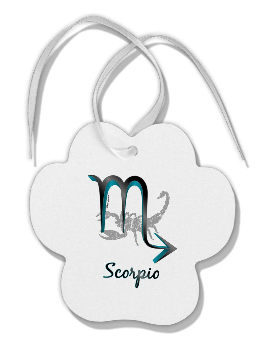 Scorpio Symbol Paw Print Shaped Ornament-Ornament-TooLoud-White-Davson Sales