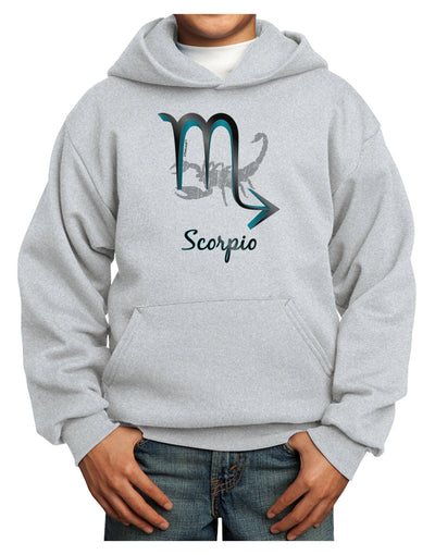 Scorpio Symbol Youth Hoodie Pullover Sweatshirt-Youth Hoodie-TooLoud-Ash-XS-Davson Sales