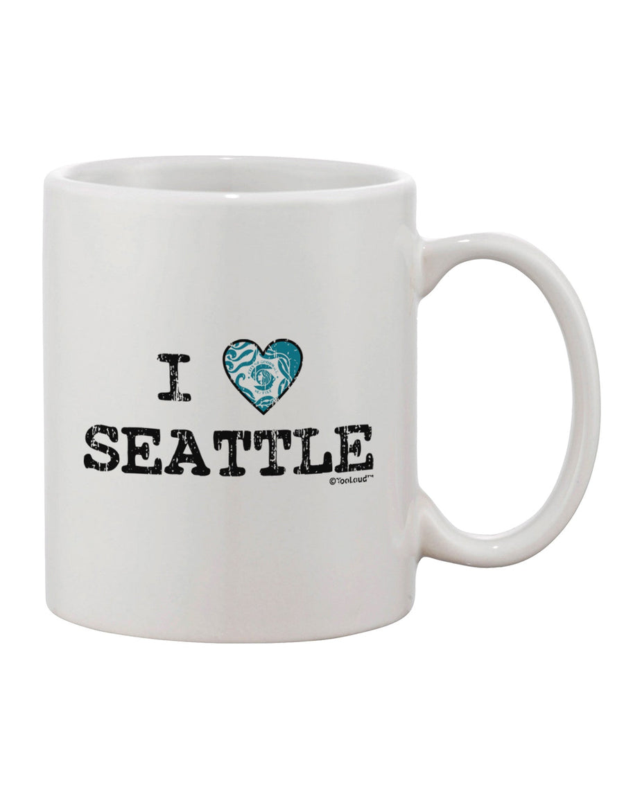 Seattle Heart Flag 11 oz Coffee Mug - Expertly Crafted by TooLoud-11 OZ Coffee Mug-TooLoud-White-Davson Sales