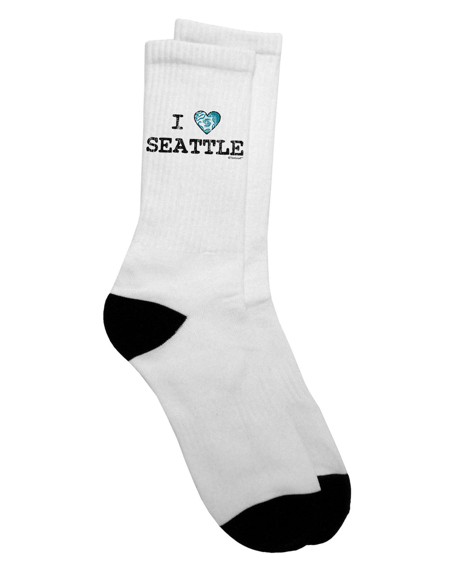 Seattle Heart Flag Adult Crew Socks - A Distinctively Distressed Fashion Statement by TooLoud-Socks-TooLoud-White-Ladies-4-6-Davson Sales