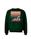 Seattle Skyline Sunrise Adult Dark Sweatshirt-Sweatshirts-TooLoud-Deep-Forest-Green-Small-Davson Sales