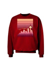 Seattle Skyline Sunrise Adult Dark Sweatshirt-Sweatshirts-TooLoud-Deep-Red-Small-Davson Sales