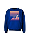 Seattle Skyline Sunrise Adult Dark Sweatshirt-Sweatshirts-TooLoud-Deep-Royal-Blue-Small-Davson Sales