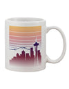 Seattle Skyline Sunrise Ceramic Coffee Mug - Expertly Crafted Drinkware TooLoud-11 OZ Coffee Mug-TooLoud-White-Davson Sales