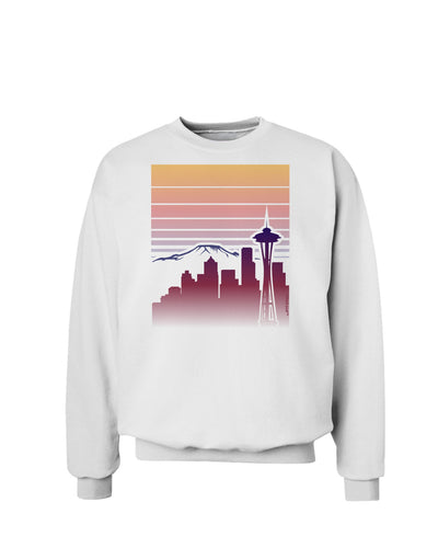 Seattle Skyline Sunrise Sweatshirt-Sweatshirts-TooLoud-White-Small-Davson Sales