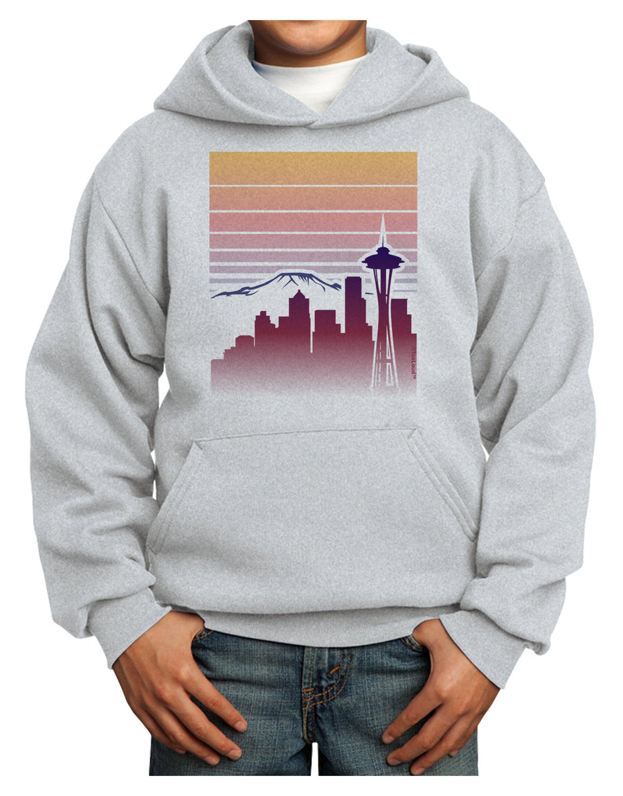 Seattle Skyline Sunrise Youth Hoodie Pullover Sweatshirt-Youth Hoodie-TooLoud-White-XS-Davson Sales