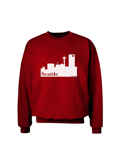 Seattle Skyline with Space Needle Adult Dark Sweatshirt by TooLoud-Sweatshirts-TooLoud-Deep-Red-Small-Davson Sales