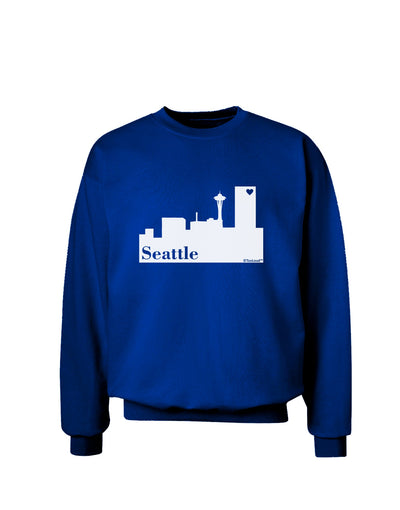 Seattle Skyline with Space Needle Adult Dark Sweatshirt by TooLoud-Sweatshirts-TooLoud-Deep-Royal-Blue-Small-Davson Sales