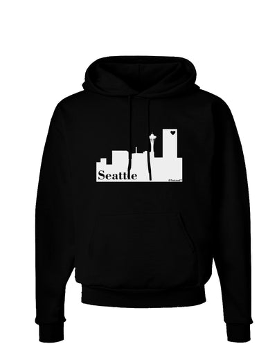 Seattle Skyline with Space Needle Dark Hoodie Sweatshirt by TooLoud-Hoodie-TooLoud-Black-Small-Davson Sales