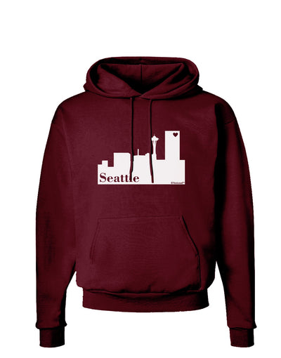 Seattle Skyline with Space Needle Dark Hoodie Sweatshirt by TooLoud-Hoodie-TooLoud-Maroon-Small-Davson Sales